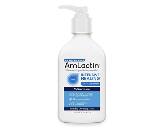 AmLactin Intensive Healing Lotion 15% Lactic Acid – Hydratation Intense & Exfoliation Douce 285 g