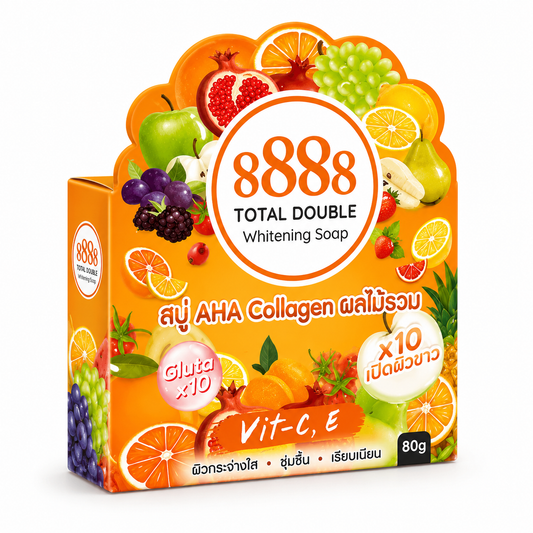 8888 Total Double Whitening Soap AHA Collagen 80g