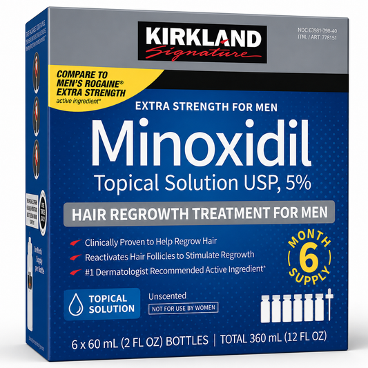 Kirkland Signature Minoxidil 5% – Traitement pour la Repousse des Cheveux